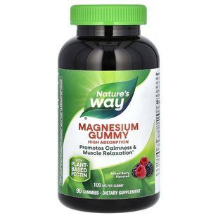 Nature's Way, Magnesium Gummy, Mixed Berry, 100 mg, 90 Gummies купить в Киеве и Украине