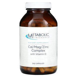 Metabolic Maintenance, комплекс кальцію, магнію та цинку з вітаміном D, 240 капсул