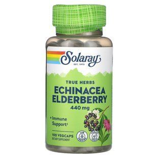 Solaray, True Herbs, Echinacea Elderberry, 440 mg, 100 VegCaps купить в Киеве и Украине