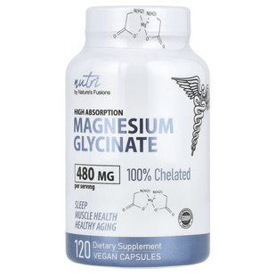 Nature's Fusions, Nutri, Magnesium Glycinate, High Absorption, 480 mg, 120 Vegan Capsules (160 mg per Capsule) купить в Киеве и Украине