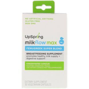 Milkflow Max, суперсмесь пажитника, UpSpring, 30 вегетарианских капсул купить в Киеве и Украине