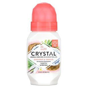 CRYSTAL, Mineral-Enriched Deodorant Roll-On, Coconut & Vanilla, 2.25 fl oz (66 ml) купить в Киеве и Украине