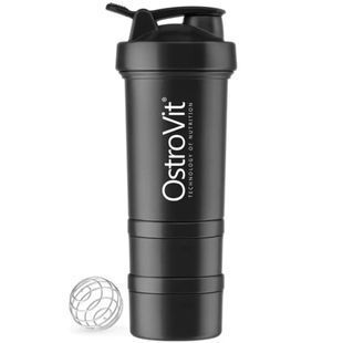 OstroVit-Shaker Premium OstroVit 450 ml Black with two containers