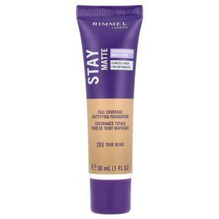 Rimmel London, Stay Matte, Full Coverage Mattifying Foundation, 203 True Beige, 1 fl oz (30 ml) купить в Киеве и Украине