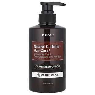 Kundal, Natural Caffeine Hair Care+, Caffeine Shampoo, For All Hair Types, White Musk, 16.9 fl oz (500 ml)