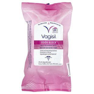 Vagisil, Odor Block&reg; Daily Freshening Wipes, 20 Soft, Disposable Wipes