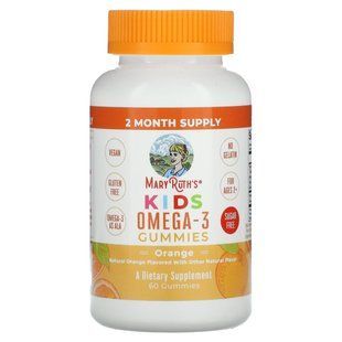 MaryRuth's, Kids Omega-3 Gummies, Ages 2+, Orange, 60 Gummies