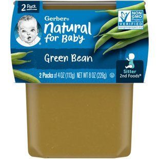 Gerber, Natural For Baby, зеленая фасоль, няня, 2 упаковки по 4 унции (113 г) каждая купить в Киеве и Украине