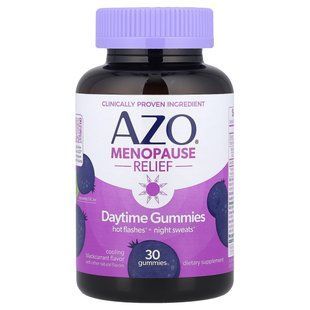 AZO, Menopause Relief, Daytime Gummies, Cooling Blackcurrant, 30 Gummies