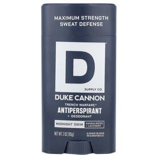 Duke Cannon Supply Co., Trench Warfare&reg; Antiperspirant + Deodorant, Midnight Swim, Sandal Wood + Lavender, 3 oz (85 g)