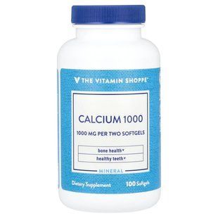 The Vitamin Shoppe, Calcium 1000, 1,000 mg, 100 Softgels (500 mg per Capsule)