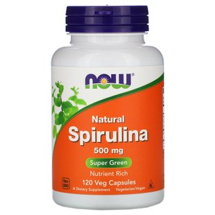 Спирулина Now Foods (Spirulina) 500 мг 120 растительных капсул купить в Киеве и Украине