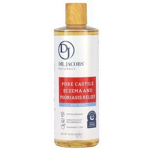 Dr. Jacobs Naturals, Pure Castile Eczema and Psoriasis Relief Body Wash, Fragrance Free, 16 oz (473 ml) купить в Киеве и Украине