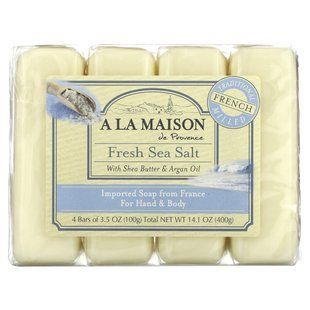 Мыло для рук и тела морская соль A La Maison de Provence (Hand & Body Bar Soap) 4*100 г купить в Киеве и Украине