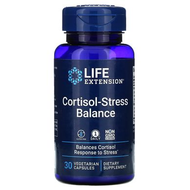 Кортизол от стресса, Cortisol-Stress Balance, Life Extension, 30 вегетарианских капсул купить в Киеве и Украине