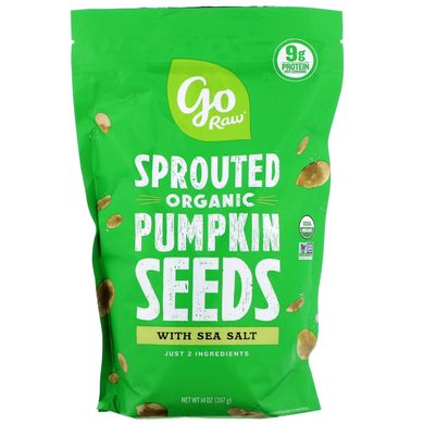 Пророщені насіння гарбуза Go Raw (Pumpkin Seeds) 454 г