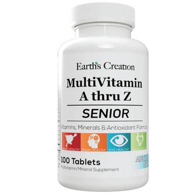 Мультивітаміни від А до Z для старших людей Earth`s Creation (Multivitamin Century A thru Z Senior) 100 таблеток