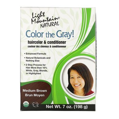 Фарба для волосся середньо-коричнева органік Light Mountain (Hair Color) 198 м