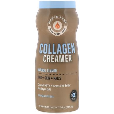 Колагеновий крем, натуральний ароматизатор, Collagen Creamer, Natural Flavor, RAPIDFIRE, 214,2 г