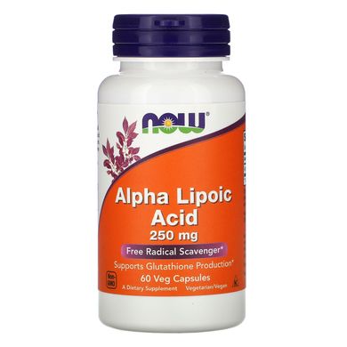 Альфа-ліпоєва кислота Now Foods (Alpha Lipoic Acid) 250 мг 60 капсул