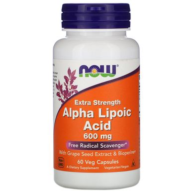 Альфа-ліпоєва кислота Now Foods (Alpha Lipoic Acid) 600 мг 60 капсул