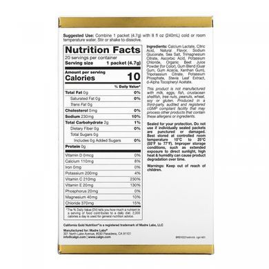 Суміш для напою з електролітами суміш ягід California Gold Nutrition (HydrationUP Electrolyte Drink Mix Mixed Berry) 20 пакетиків по 47 г