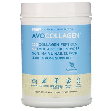 Пептиди колагену і масло авокадо RSP Nutrition (AvoCollagen) зі смаком ванілі 400 г
