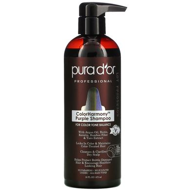 Pura D'or, Professional, ColorHarmony Purple Shampoo, 16 fl oz (473 ml)