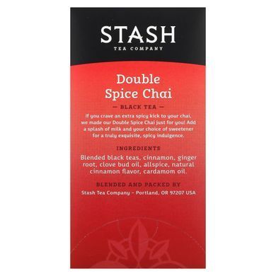 Черный чай две специи Stash Tea (Black Tea Double Spice Chai) 18 чайных пакетиков 33 г купить в Киеве и Украине