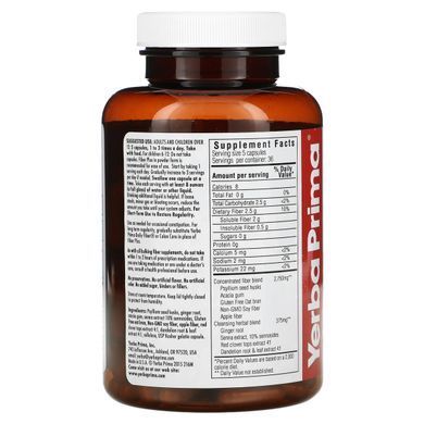 Capsules with fiber and senna, Yerba Prima, 180 капсул.