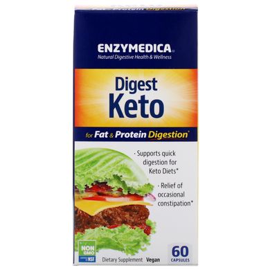 Кето для травлення, Digest Keto, Enzymedica, 60 капсул