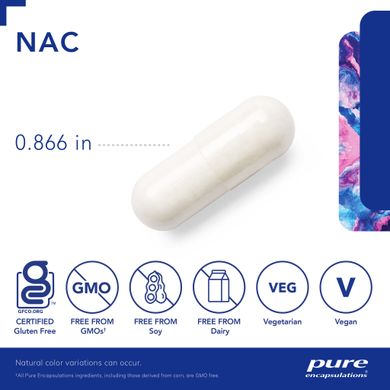 Ацетилцистеин Pure Encapsulations (NAC N-Acetyl-l-Cysteine) 600 мг 90 капсул купить в Киеве и Украине
