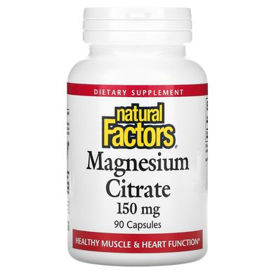 Сульфат магнію, Natural Factors, 150 мг, 90 капсул