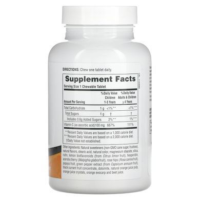 Витамин С жевательный апельсин Nature's Plus (Vitamin C) 100 мг 180 таблеток купить в Киеве и Украине