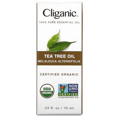 Cliganic, 100% чиста ефірна олія, чайне дерево, 0,33 рідкої унції (10 мл)