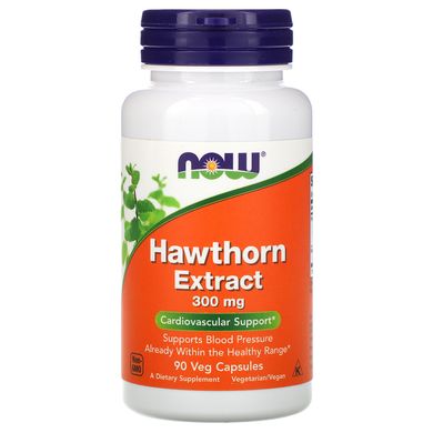 Екстракт глоду Now Foods (Hawthorn Extract) 300 мг 90 вегетаріанських капсул