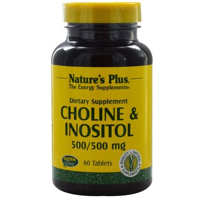Холин и инозитол Nature's Plus (Choline & Inositol) 500 мг / 500 мг 60 таблеток купить в Киеве и Украине