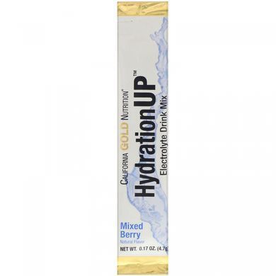 Суміш для напою з електролітами суміш ягід California Gold Nutrition (HydrationUP Electrolyte Drink Mix Mixed Berry) 20 пакетиків по 47 г