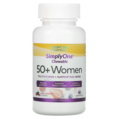 Мультивітаміни для жінок 50+ смак ягід Super Nutrition (Women 50+ Multivitamin) 90 жувальних таблеток