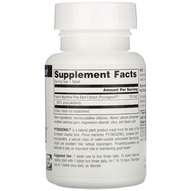 Пікногенол, Pycnogenol, Source Naturals, 100 мг, 60 таблеток