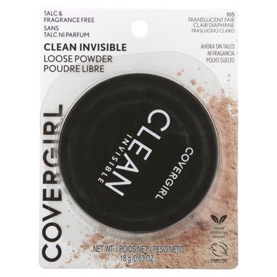 Covergirl, Clean Invisible, Loose Powder, 105 Translucent Fair, 0.63 oz (18 g) купить в Киеве и Украине