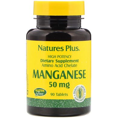 Марганец Nature's Plus (Manganese) 50 мг 90 таблеток купить в Киеве и Украине