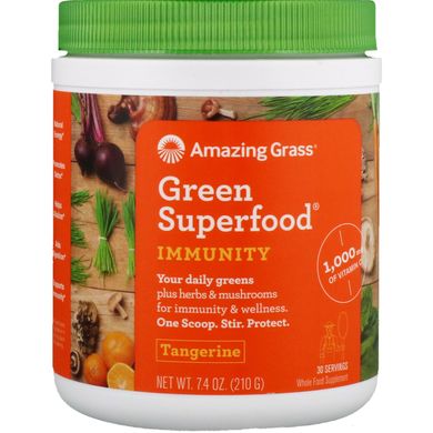 Green Superfood, Витамины для иммунитета, мандарин, Amazing Grass, 210 г купить в Киеве и Украине
