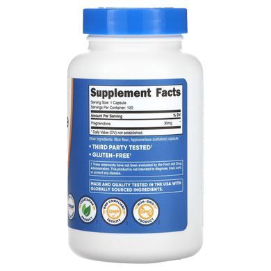 Прегненолон Nutricost (Pregnenolone) 30 мг 120 капсул