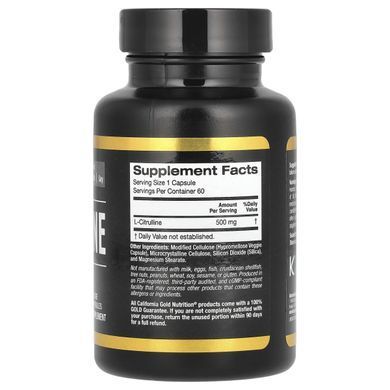 Цитрулін California Gold Nutrition (L-Citrulline) 500 мг 60 рослинних капсул