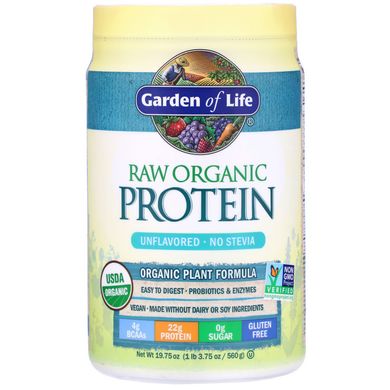 Рослинний протеїновий коктейль Garden of Life (Raw Organic Protein) 622 г без смаку