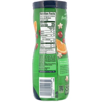 Gerber, Organic Puffs, 8 + Months, Cranberry Orange, 1.48 oz (42 g) купить в Киеве и Украине