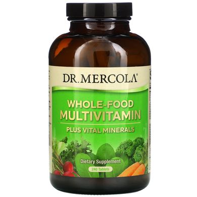 Цельнопищевые мультивитамины плюс важные минералы, Dr. Mercola, 240 таблеток купить в Киеве и Украине