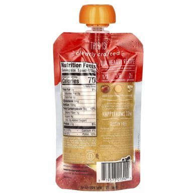 Happy Family Organics, Happy Baby, органічне дитяче харчування, етап 2, яблука, солодка картопля та мюслі, 4 унції (113 г)