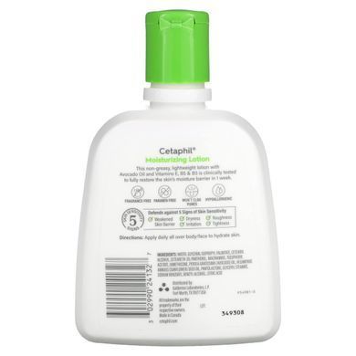 Cetaphil, Moisturizing lotion, for dry and normal skin, avocado oil and essential vitamins B5 and B3, 237 ml (8 fluid ounces)